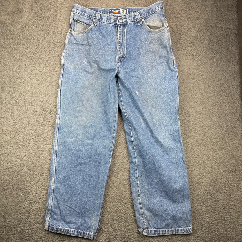 THIRTY BELOW Mens Jeans 36x32 Blue Denim Carpenter‎ Work Pants